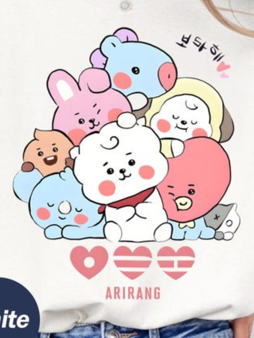 K-Pop BTS Arirang T-Shirt, BT21 Cartoon Characters Tee 257 - Picture 2 of 5
